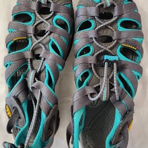 Keen Gray and Teal Astoria Sandals